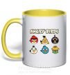 Чашка з кольоровою ручкою ANGRY BIRDS персонажи Сонячно жовтий фото