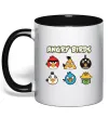 Чашка з кольоровою ручкою ANGRY BIRDS персонажи Чорний Чашка з кольоровою ручкою ANGRY BIRDS персонажи Чорний фото