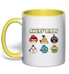 Чашка з кольоровою ручкою ANGRY BIRDS персонажи Лимонний фото