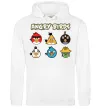 Женская толстовка (худи) ANGRY BIRDS персонажи Белый фото
