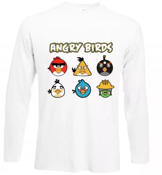 Лонгслив ANGRY BIRDS персонажи Белый фото