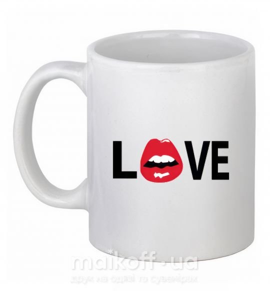 Чашка керамическая LOVE LIPS Белый фото