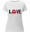 Женская премиум футболка LOVE LIPS Белый фото