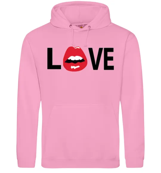Жіноча толстовка (худі) LOVE LIPS Рожевий фото