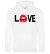 Женская толстовка (худи) LOVE LIPS Белый Женская толстовка (худи) LOVE LIPS Белый фото