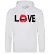Женская толстовка (худи) LOVE LIPS Серый меланж Женская толстовка (худи) LOVE LIPS Серый меланж фото