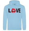 Жіноча толстовка (худі) LOVE LIPS Блакитний фото