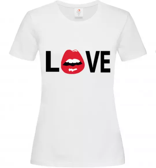 Женская футболка LOVE LIPS Белый фото