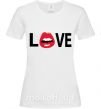 Женская футболка LOVE LIPS Белый фото