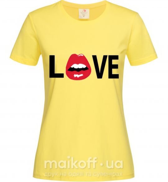 Жіноча футболка LOVE LIPS Лимонний фото