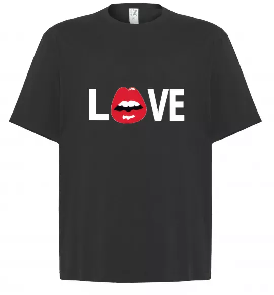 Футболка Оверсайз LOVE LIPS Черный фото