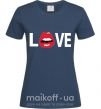 Жіноча футболка LOVE LIPS Темно-синій фото