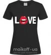 Женская футболка LOVE LIPS Черный фото