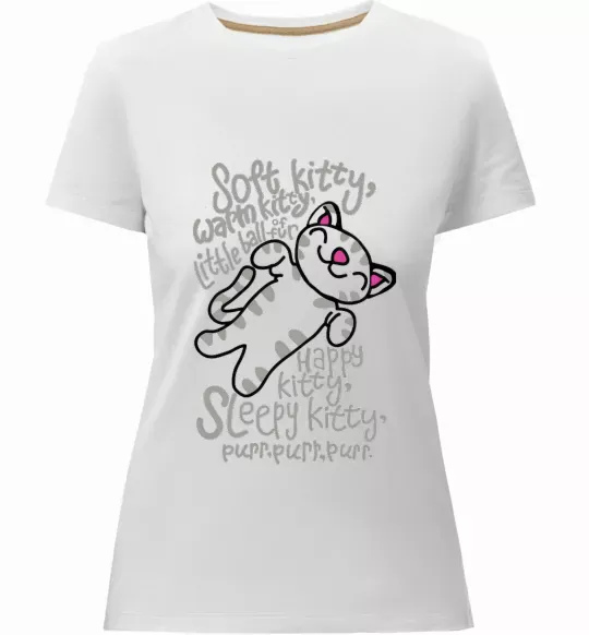 Женская премиум футболка PURR PURR PURR Белый фото