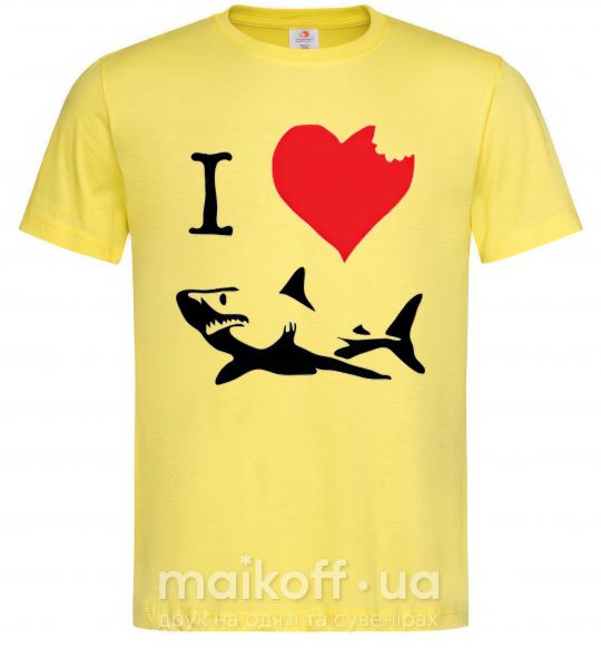Чоловіча футболка I <3 SHARKS Лимонний фото