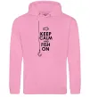 Мужская толстовка (худи) Keep calm and fish on Розовый фото