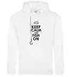 Мужская толстовка (худи) Keep calm and fish on Белый фото