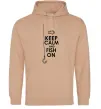 Мужская толстовка (худи) Keep calm and fish on Песочный фото