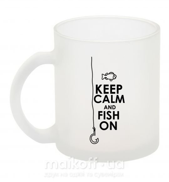 Чашка скляна Keep calm and fish on Фроузен фото