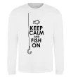 Свитшот Keep calm and fish on Белый фото