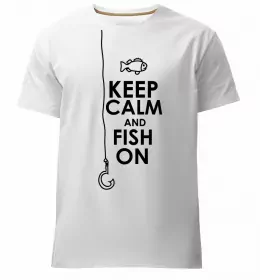 Мужская премиум футболка Keep calm and love cats Белый фото