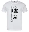 Мужская футболка Keep calm and fish on Белый Мужская футболка Keep calm and fish on Белый фото