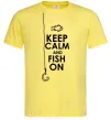 Мужская футболка Keep calm and fish on Лимонный Мужская футболка Keep calm and fish on Лимонный фото