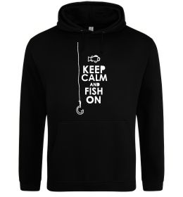 Мужская толстовка (худи) Keep calm and fish on