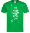 Мужская футболка Keep calm and fish on Зеленый Мужская футболка Keep calm and fish on Зеленый фото