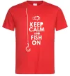 Мужская футболка Keep calm and fish on Красный Мужская футболка Keep calm and fish on Красный фото