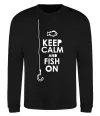 Свитшот Keep calm and fish on Черный фото