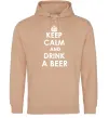 Жіноча толстовка (худі) KEEP CALM AND DRINK A BEER Пісочний фото