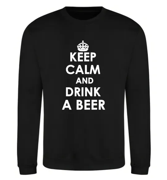 Світшот KEEP CALM AND DRINK A BEER Чорний фото