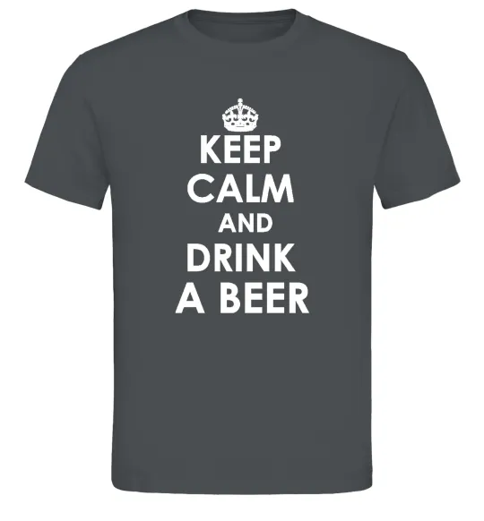 Мужская футболка KEEP CALM AND DRINK A BEER Графит фото