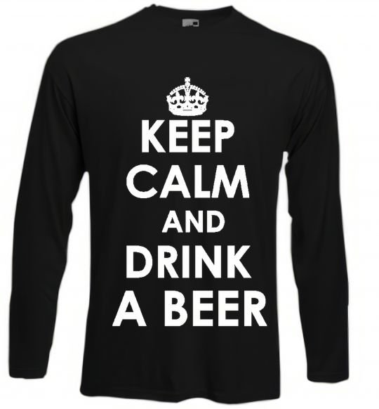 Реглан KEEP CALM AND DRINK A BEER Черный фото