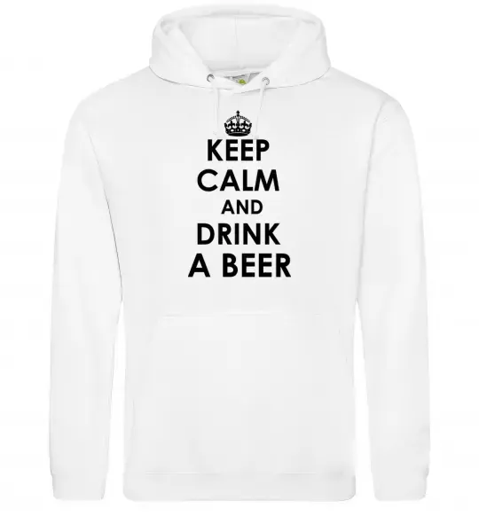 Жіноча толстовка (худі) KEEP CALM AND DRINK A BEER Білий фото