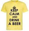 Мужская футболка KEEP CALM AND DRINK A BEER Лимонный фото