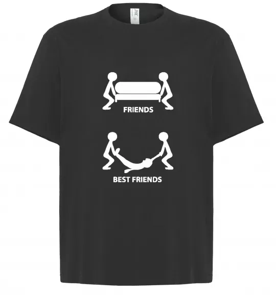 Футболка Оверсайз BEST FRIEND Чорний фото