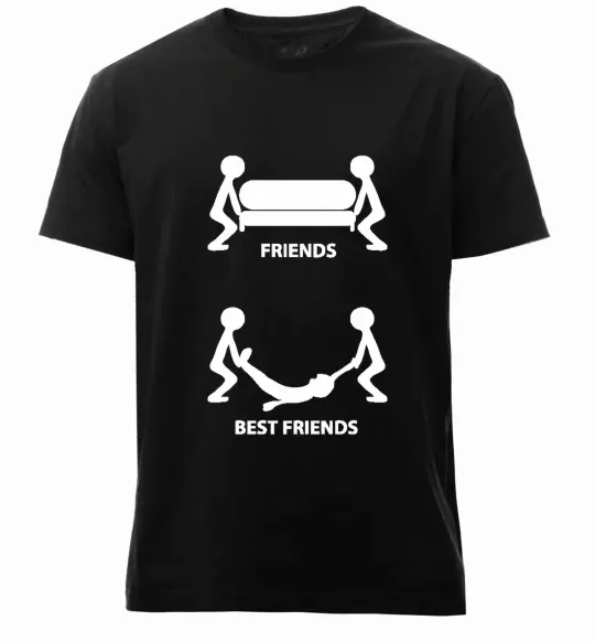 Мужская премиум футболка BEST FRIEND Черный фото