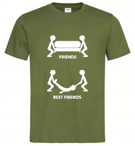 Мужская футболка BEST FRIEND Оливковый фото