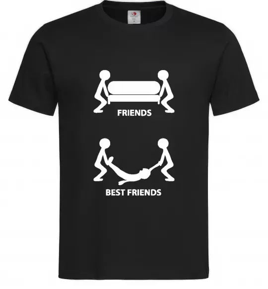 Мужская футболка BEST FRIEND Черный фото