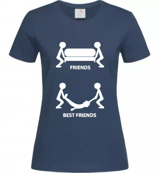 Жіноча футболка BEST FRIEND Темно-синій фото