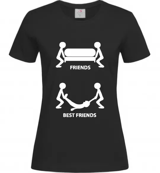 Жіноча футболка BEST FRIEND Чорний фото