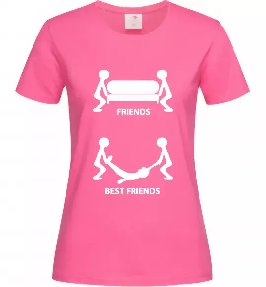 Жіноча футболка BEST FRIEND Яскраво-рожевий фото