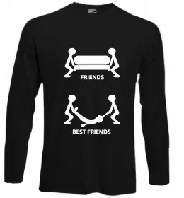 Лонгслив I love my best friend Черный фото