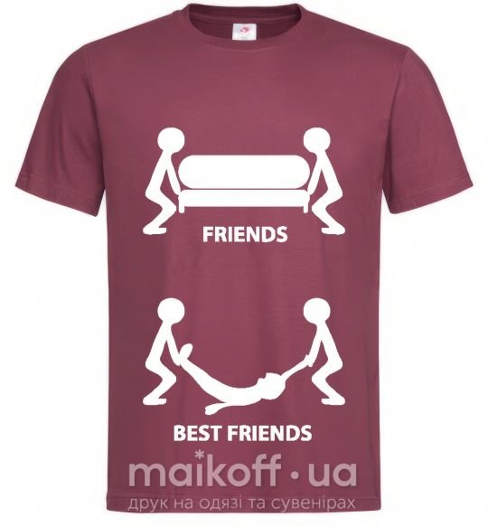 Мужская футболка BEST FRIEND Бордовый фото