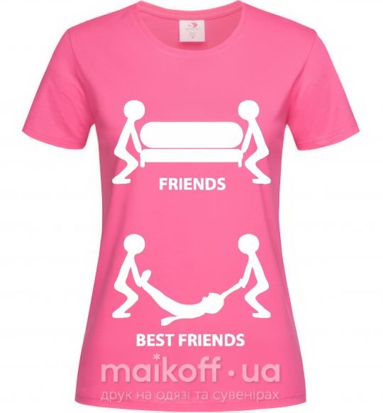 Жіноча футболка BEST FRIEND Яскраво-рожевий фото