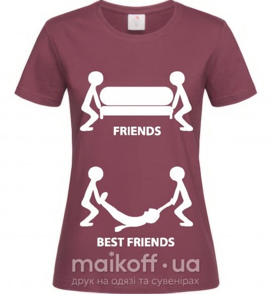 Женская футболка BEST FRIEND Бордовый фото
