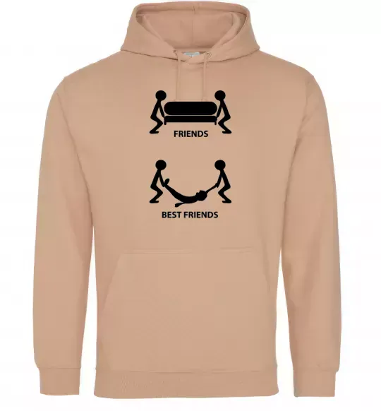 Чоловіча толстовка (худі) BEST FRIEND Пісочний фото
