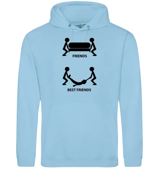 Жіноча толстовка (худі) BEST FRIEND Блакитний фото